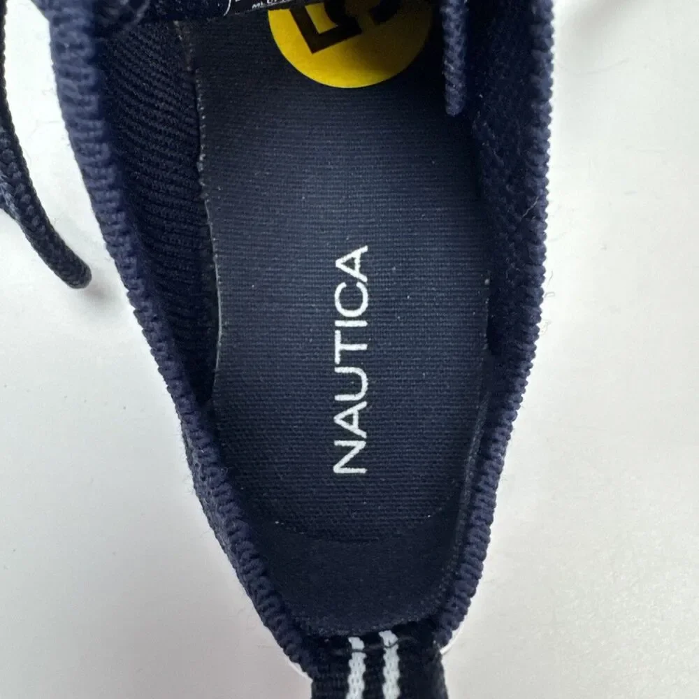 Baby Toddler Boys Size 5 NAUTICA Navy Blue Lace Shoes Breathable Sailboat
